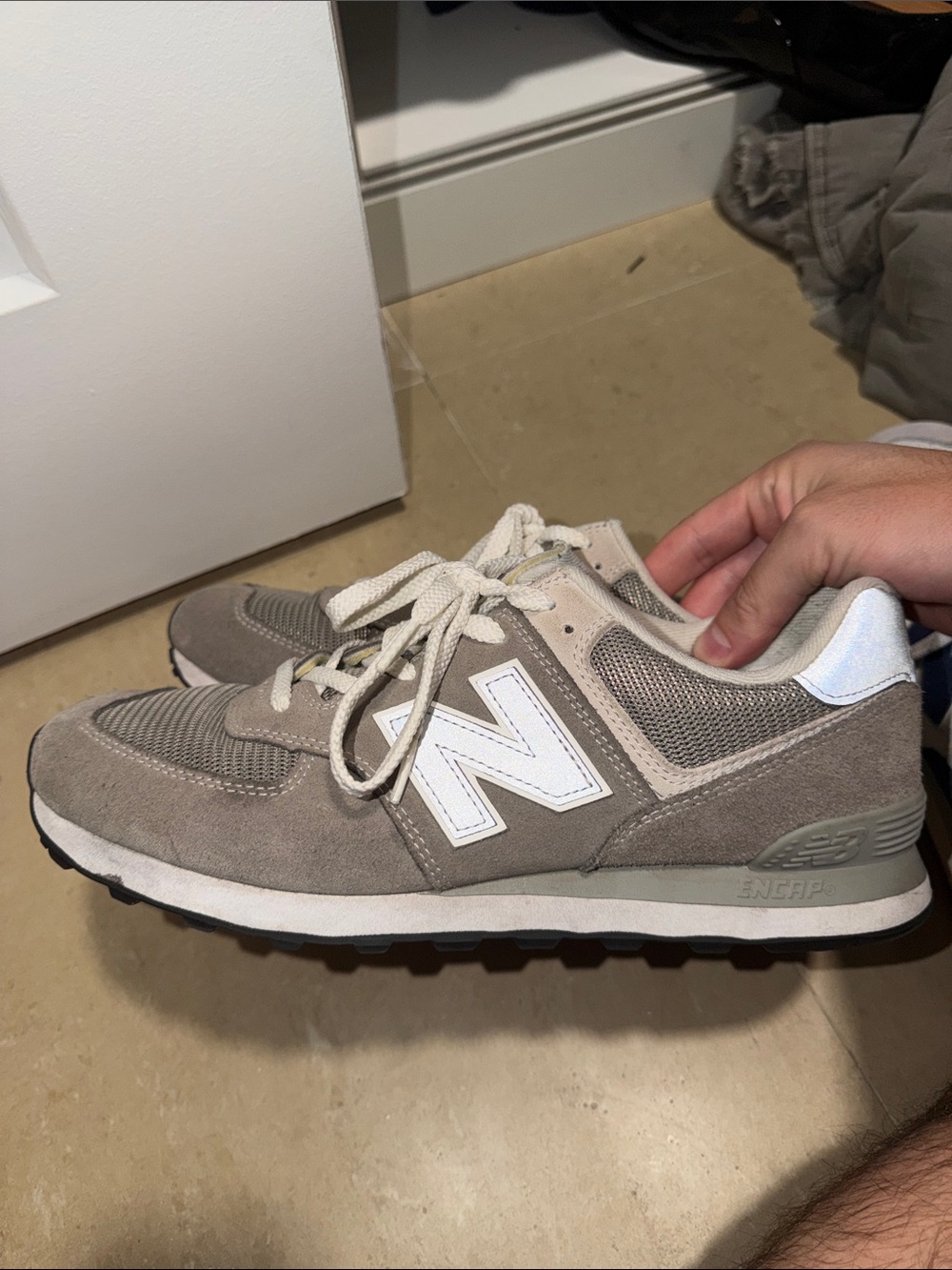 New Balance Gray and Silver Men's Lifestyle Sneakers - Picture 5 of 5